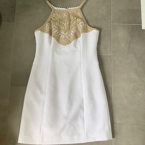 Lily Pulitzer white and gold dress